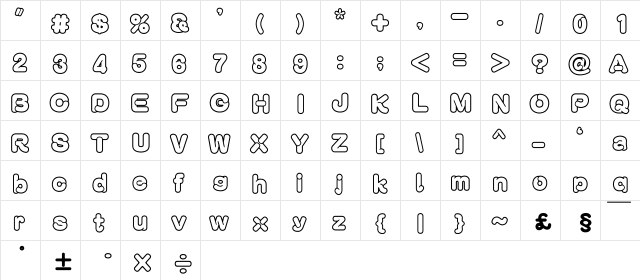 HanWangKanDaYan Regular  glyph index