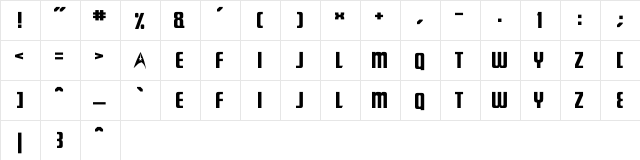 Starfleet Normal  glyph index