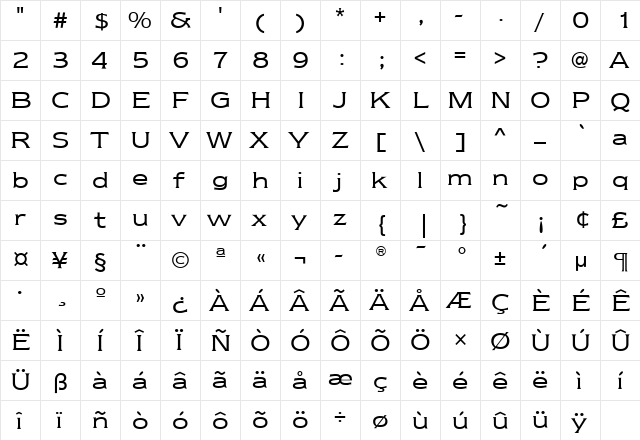 NewtextBookITC Medium  glyph index