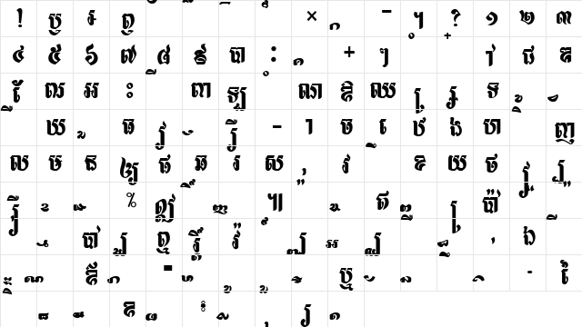 Lumphat New Normal  glyph index