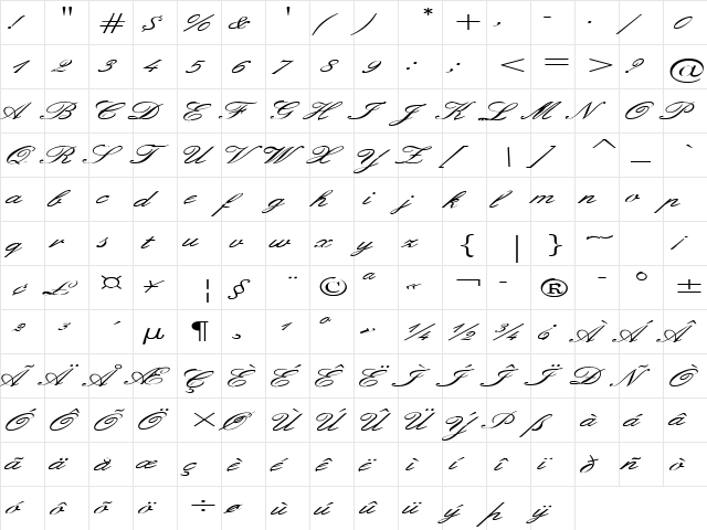 Trapped 3 Regular  glyph index