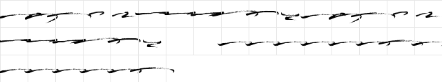 Rolling Out Swashes Regular  glyph index