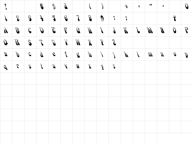 Pigs 6 Regular  glyph index