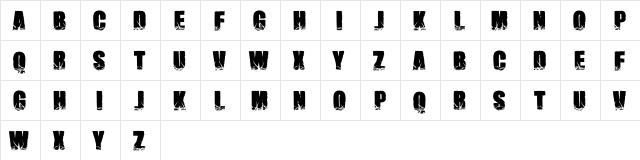 Impact Brutas Regular  glyph index