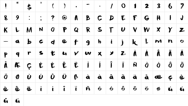 Murasaki DEMO Regular  glyph index