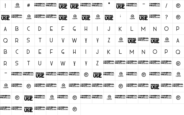 HIELO Semi-bold  glyph index