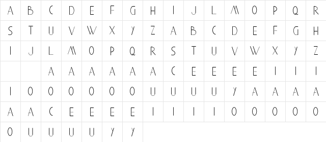 Aghnestademo Sans  glyph index