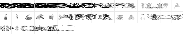 Aridi Calligraphia Flourish 3 Regular  glyph index