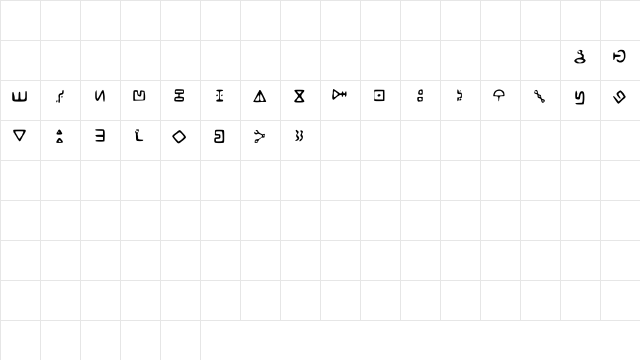 Bill_s_Cipher Medium  glyph index