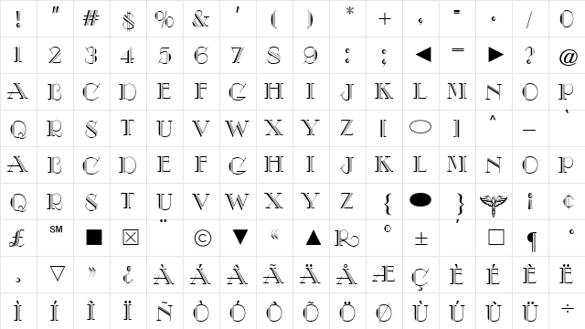 Cg Medium  glyph index