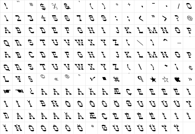 FZ JAZZY 46 LEFTY Normal  glyph index