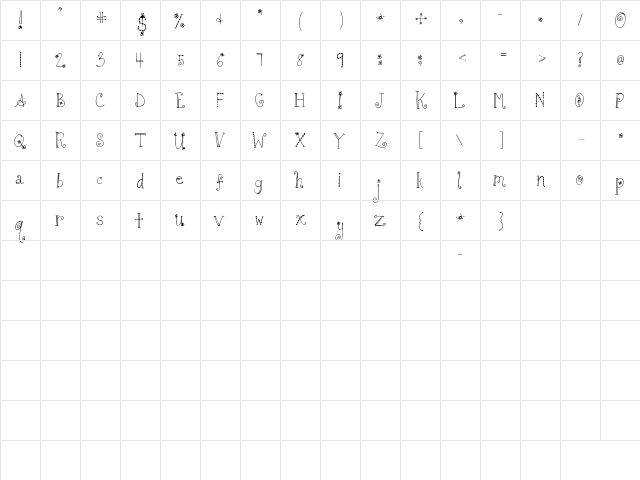 Tuna and Hot Dogs on Rye Regular  glyph index