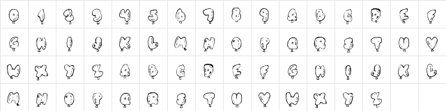 Oh Balloney Regular  glyph index