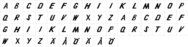Salamander Normal  glyph index