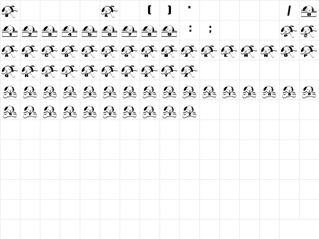 Terry Font Regular  glyph index