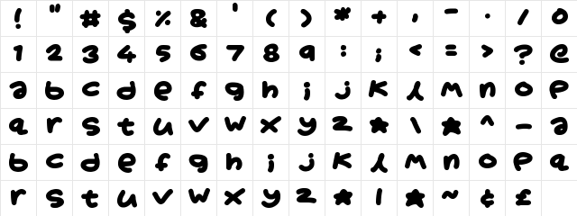 Boardgamers Regular  glyph index
