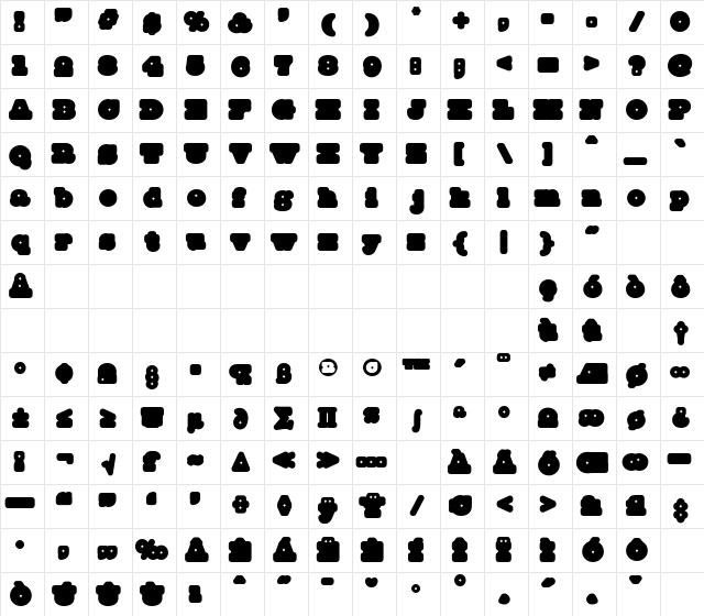 Mince Regular  glyph index