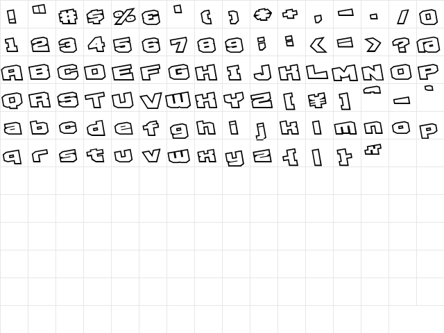 D3 Egoistism outline extra Regular  glyph index