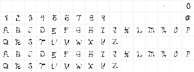 Charlie Regular  glyph index