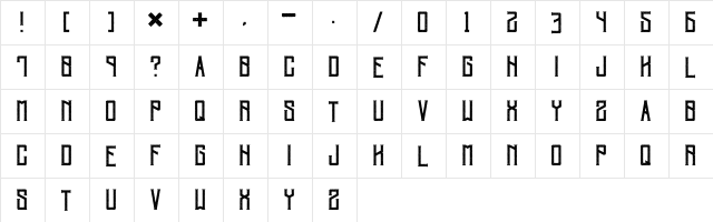 Villagers Regular  glyph index