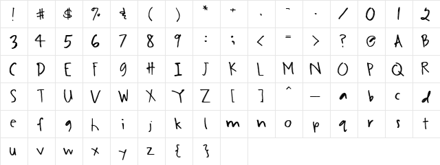 2Peas In A Hurry Regular  glyph index