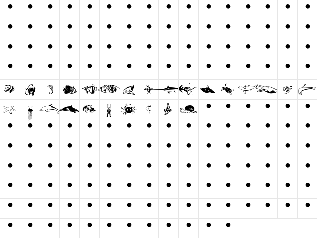 Aqua Life MT Regular  glyph index
