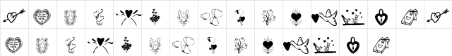 KR With Heart Regular  glyph index
