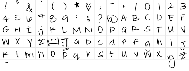 MEllybO0 fONt Regular  glyph index