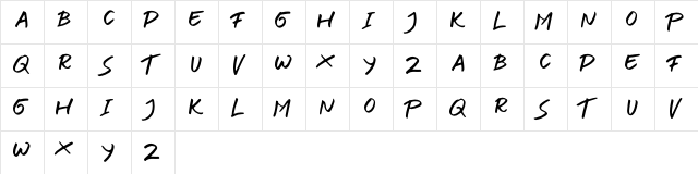 SURENDER Regular  glyph index