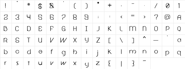Barrett Prime Regular  glyph index