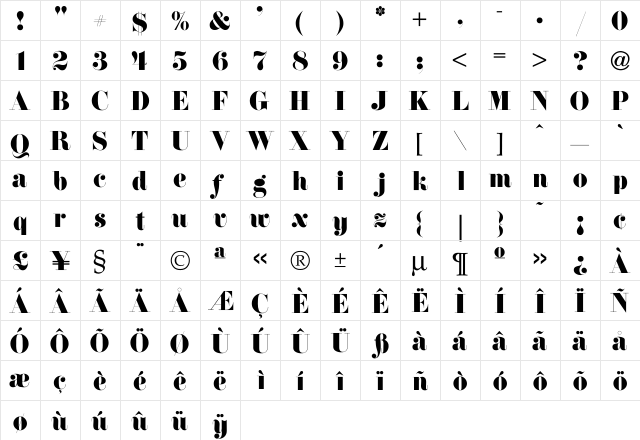 Florence-Normal Regular  glyph index