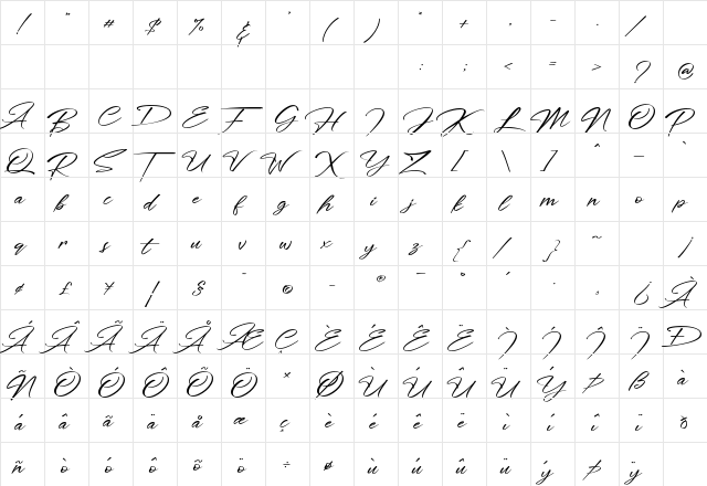 South Hamburg Regular  glyph index