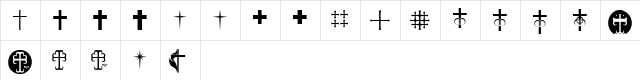 sB Cross sB Cross  glyph index