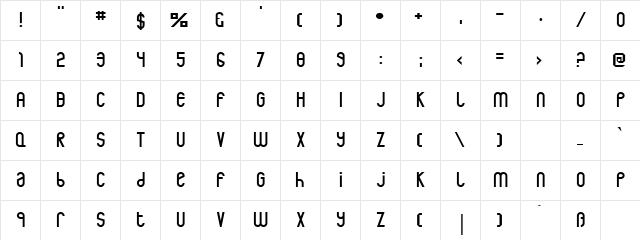 Rothwell Regular  glyph index