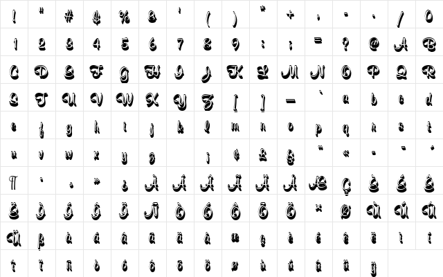 MurrayHilDSh1 Regular  glyph index