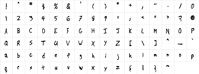 sketch Regular  glyph index