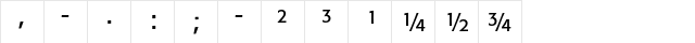 Formata Exp  glyph index