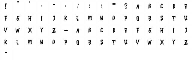 DHEMIT Regular  glyph index
