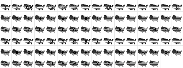 JLR God Bless the USA LSF Regular  glyph index