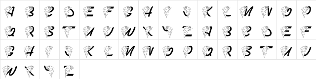 LMS Porpoise Print Regular  glyph index