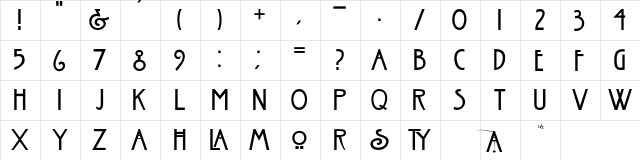 Nouveau Normal  glyph index