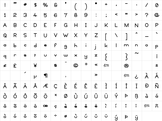 Copyright Violations Regular  glyph index