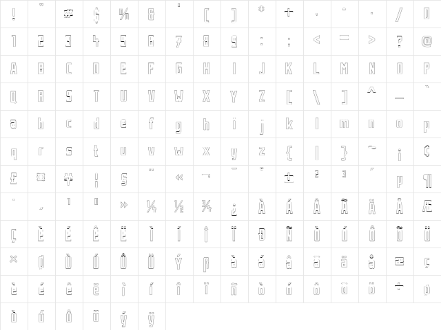 Stahlbeton Stahlbetontrʧer-Outline  glyph index