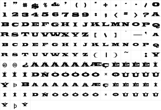 FZ JAZZY 26 CONTOUR Normal  glyph index