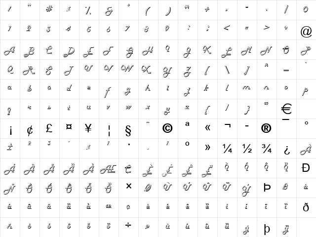 Halo Normal  glyph index