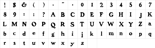 SansedroSSK Bold  glyph index