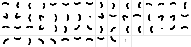 Borders Fat Waves Fat  glyph index