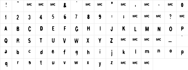 Shipwreck Regular  glyph index