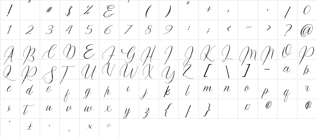 Hallimah_DEMO Regular  glyph index