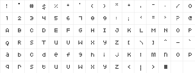 Squarodynamic 06 Regular  glyph index